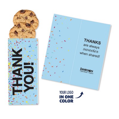 One Color Foil-Stamped Stock Gratitude Sweeter Cards with Chocolate Chip Cookies