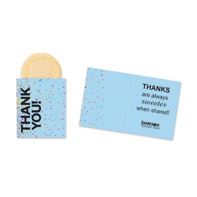 One Color Foil-Stamped Stock Gratitude Mini Sweeter Card with Single Sugar Cookie