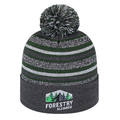 Striped Knit Cap with Cuff