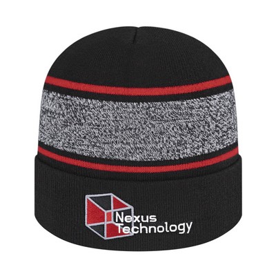 Variegated Striped Knit Cap with Cuff